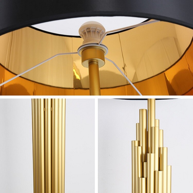 Modern Led Floor Lamp American Floor Lights Loft Brushed Titanium Gold Standing Lamps Office Standing Lamp