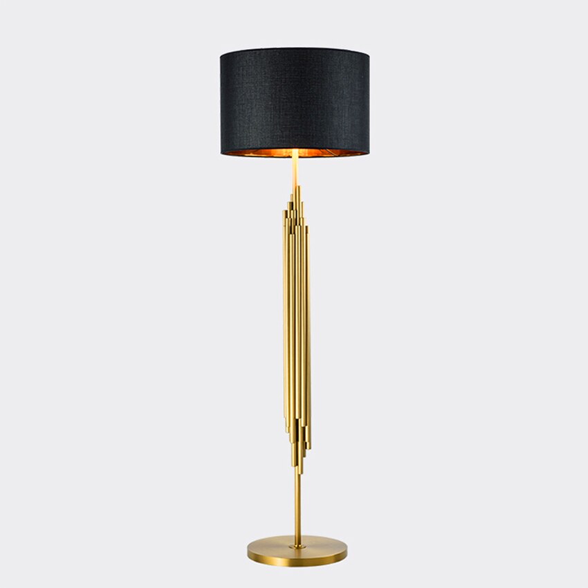 Modern Led Floor Lamp American Floor Lights Loft Brushed Titanium Gold Standing Lamps Office Standing Lamp