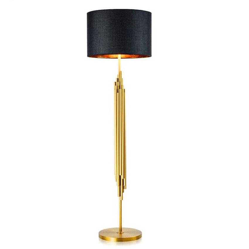 Modern Led Floor Lamp American Floor Lights Loft Brushed Titanium Gold Standing Lamps Office Standing Lamp