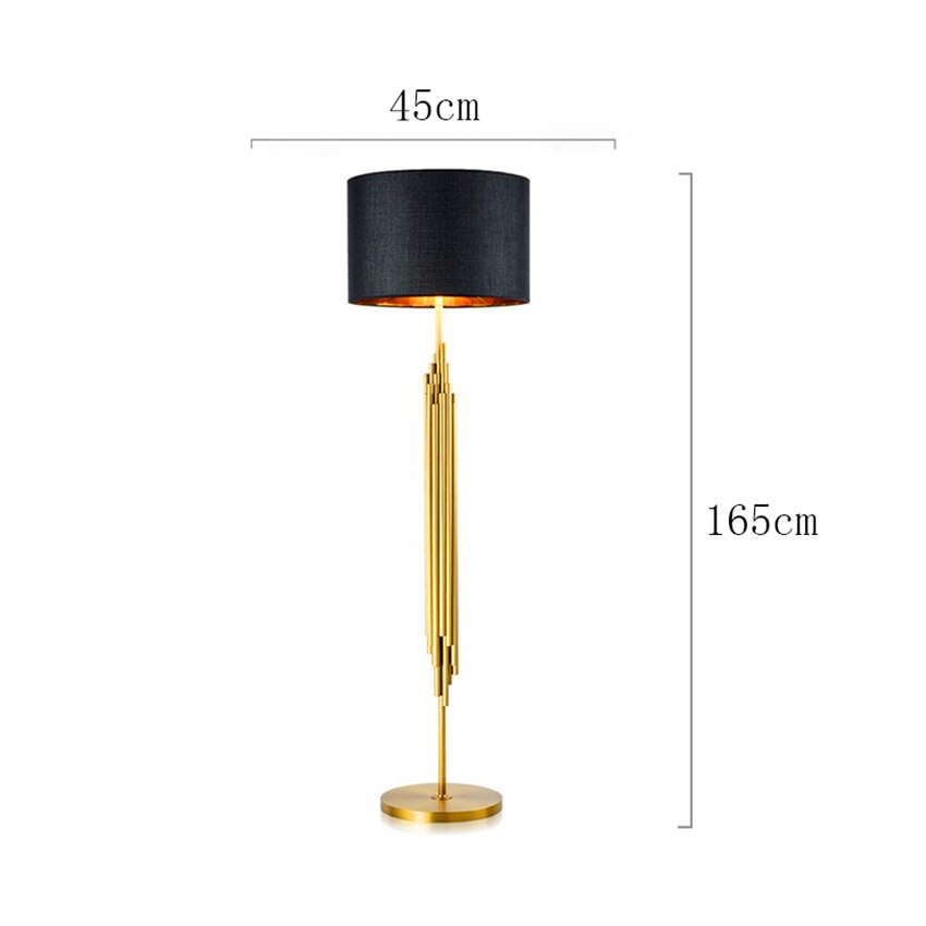 Modern Led Floor Lamp American Floor Lights Loft Brushed Titanium Gold Standing Lamps Office Standing Lamp