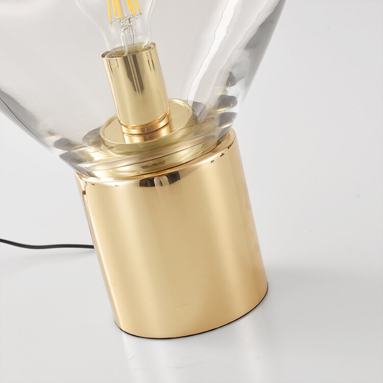 Bubble Glass Lampshade Gold Metal Base Table Lamp