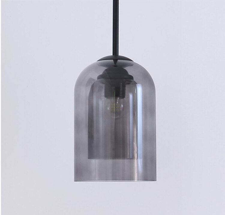 Glass Double Glass Lampshade Pendant Light
