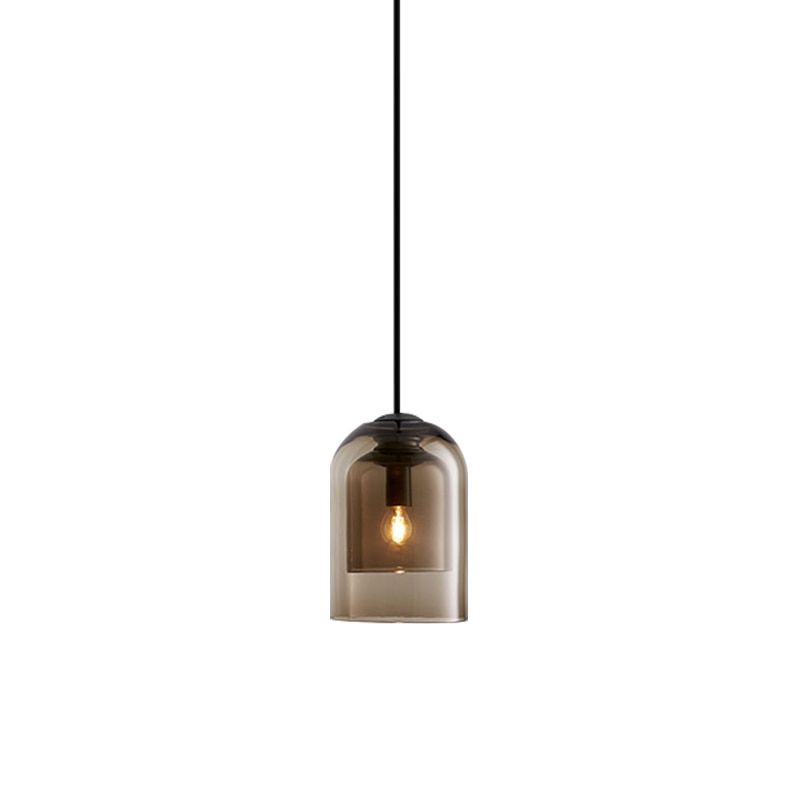 Glass Double Glass Lampshade Pendant Light