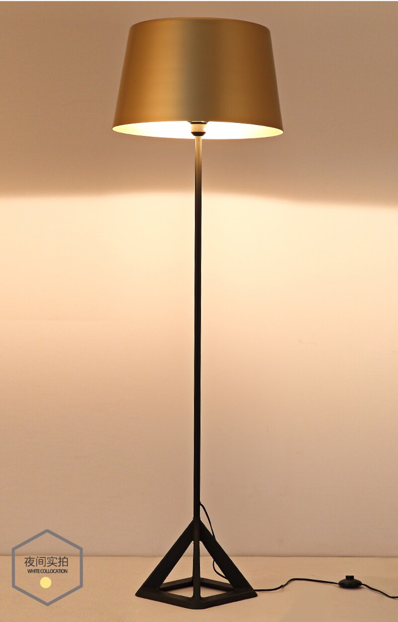 LED Standing Light Gold Metal Lampshade Floor Lamp