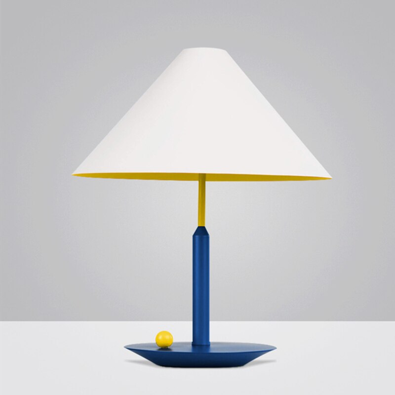 White Lamp Shade Contrast Color Table Lamp