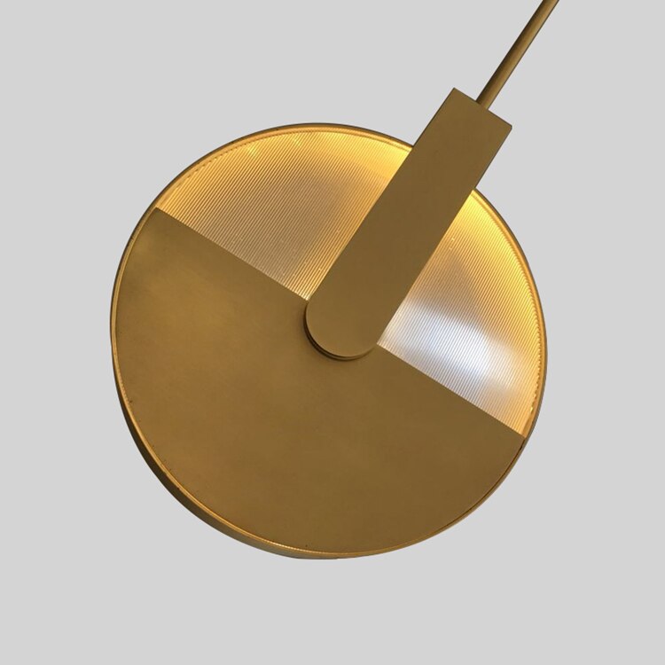 LED Gold Metal Round Wheel Pendant Hanging Lamp Droplight