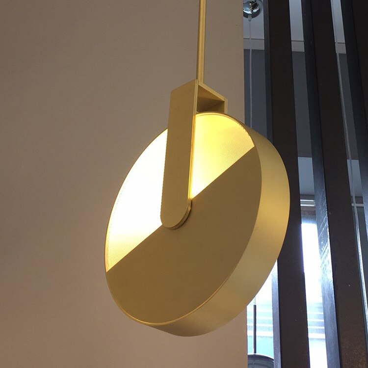 LED Gold Metal Round Wheel Pendant Hanging Lamp Droplight